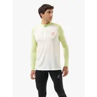 Compressport - Trail / Running kleding - Trail Hz Ls Tshirt M Sugar/Shadow Lime voor Heren van Wol - Maat M - Groen