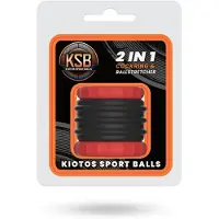Vuxen - 2 in 1 Siliconen Cockring & Ball Stretcher - Zwart/Rood