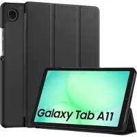 Phonillico Cover geschikt voor Samsung Galaxy Tab A11 - multi-positie volledige bescherming - Zwart
