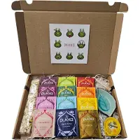 Pukka Thee-Honing Proeverij Pakket | 24 verschillende smaken | + Wenskaart 'Opkikkertje' | + Honing + Honinglepel + Luxe Theetipje | Ideale kadopakket voor de echte theeliefhebber