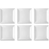 Lubiana Classic Kwadrat 6x Porseleinen Dinerborden 27cm Wit