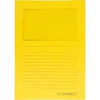 Q-CONNECT L-map met venster | 120 g/m² | A4 | pak van 100 stuks | geel