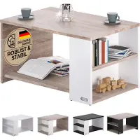 Casaria Salontafel Santa Cruz Wit/Eik 90x60x50cm