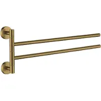 Plieger Vigo Handdoekhouder – Handdoekhouder Badkamer 45 cm – Dubbel – RVS – Wandmontage – 10 jaar garantie – Geborsteld Goud