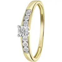 Lucardi Ring goud / transparant