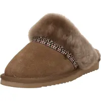 Warmbat Huisschoenen 'Flurry' bruin / rood / zwart / wit