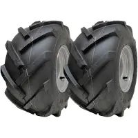 Parnells 18x9,50-8 banden met open midden op velg met noppen, Rotovator, 4 bouten, 100 mm PCD (set van 2)