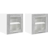 vidaXL Hangkast 2 st Grijs Sonoma Bewerkt hout