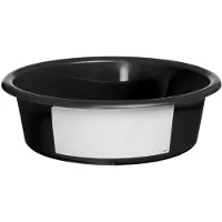 Vplast Voerbak 6L - Ronde Voederbak zonder Deksel - Voeremmer voor Paarden en Boederijdieren - Dierenvoer - Voerbak voor Dierenvoeding - Zwart