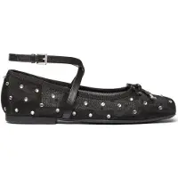 Michael Kors Collette Wrap Ballet Shoe In Black Studs Size: 35.5 | Ballerina Shoes Outlet | Dames | Zwart