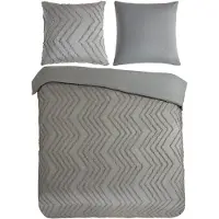 Pure Dekbedovertrek Micropercal Zigzag - taupe 200x200/220cm