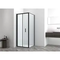 Badstuber Rano douchecabine met vouwdeur 80x80cm zwart mat