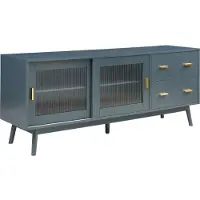 En.casa Tv-meubel Susa met lades en schuifdeuren met glas 160x40x65 cm grijs []