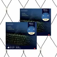 Lumineo Netverlichting - 2x - 384 led lampjes - warm wit - 300 x 300 cm - kerstverlichting - net - lichtnet