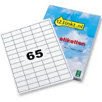 123inkt universele etiketten A4 38 x 21,2 mm wit (6.500 etiketten) FSC Mix Credit