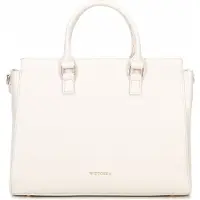 WITTCHEN Dames 17" Laptoptas in Imitatieleer Off-White Eco-Leer