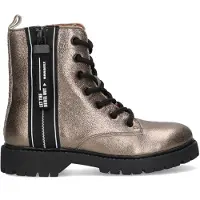 Braqeez Belle leren veterboots brons Meisjes Leer Tekst - maat 35
