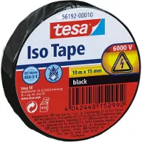 TESA Isolatietape 56192 zwart, breedte 15 mm, lengte 10m - 5-pack
