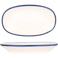 Bonna Serveerschaal linea blue porselein 19x11 cm set van 2
