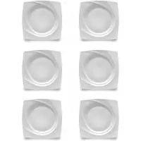 Lubiana Celebration Porseleinen Dessertranden - 6 stuks, 23 cm, Vierkant, Wit