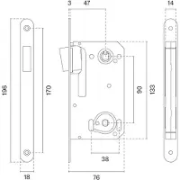 Aprile Woningbouw Magneetslot 2868 – cilinder 85mm – gepolijst Chroom