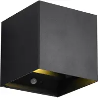 Reality Wandlamp Talent 10x10 cm oplaadbaar zwart IP44 accu
