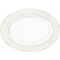 Wilmax porseleinen serveerschaal 35x25cm met gouden rand