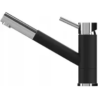 Kernau KWT 05A PO Keukenkraan Deep Black/Chroom - Uittrekbaar
