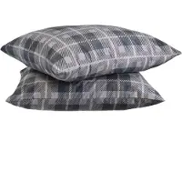 HappyBed Kussenslopen Grey tartan 80x80 cm - Kussensloop set 2 stuks - 100% Microvezel - Ultieme slaapcomfort