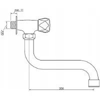 Invena Wandkraan S-outloop 200mm Modena Chroom