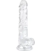 EasyToys - dildo met ballen - transparant - 17cm