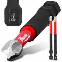Milwaukee SHOCKWAVE Impact Bit PH3 90mm - 2 Stuks, Magnetisch