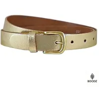 Boodz Leren Riem 3 cm Metallic Goud