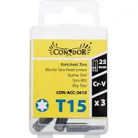 Condor Torx-bits T15 x 25 mm - 3 stuks