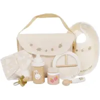 Le Toy Van Verzorgingsset voor Poppen - - Afmeting van de fles: 4,5x4,5x10 cm - Leeftijd: 2+ - Materiaal: katoen, hout