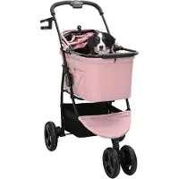 vidaXL Opvouwbare Huisdier Kinderwagen Roze 78 x 54 x 101 cm Polyester