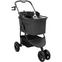 vidaXL Opvouwbare Huisdier Kinderwagen Zwart 78 x 54 x 101 cm