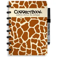 Correctbook A5 Uitwisbaar Notitieboek – Curious Giraffe – Blanco – Herbruikbaar schrift – Inclusief pen & wisdoekje – Aanvulbaar met extra pagina’s