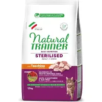 NATURAL TRAINER Sterilised Kalkoen 1,5 kg - Kattenvoer voor gecastreerde/gesteriliseerde katten