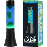 I-Total Lavalamp - Lava Lamp - Sfeerlamp - 30x9 cm - Glas/Aluminium - 25W - Blauw met groene Lava - Zwart - XL2459