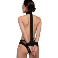 Bedroom Fantasies - bondage set halsband en boeien - zacht - zwart