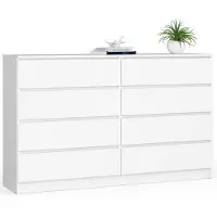 Akord Ladekast K160 met 8 Lades / Furniture Factory / Wit / 160 x 99 x 40 cm