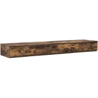 vidaXL Bedlades met lade Rook Eiken 140 x 36,5 x 16,5 cm Bewerkt hout