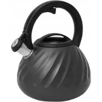 Meyerhoff fluitketel RVS mat grijs 2.7 Liter - geschikt voor alle warmtebronnen ook inductie - draaipatroon - uniek design - koel blijvend handvat