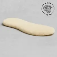Bibabad Merino Wollen Inlegzolen – Warme Schapenvacht Zolen met leren onderzool voor Schoenen & Laarzen – Ademend, Natuurlijk & Zacht – Comfortabele Winterzolen voor Heren & Dames ,maat 44