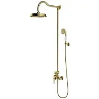 Omnires Armance - Doucheset met kraan, diameter 22,5 cm, geborsteld messing AM5244BSB