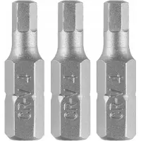 Graphite zeskantbitset H4 x 25 mm - 3 stuks