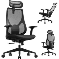 Sense7 MOYO - Bureaustoel - Verstelbare hoogte - Gamingstoel - 3D-armsteunen - Verstelbare hoofdsteun - Ergonomische Kantelbare Rugleuning - Zwart