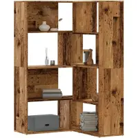 vidaXL Boekenkast 4-laags hoek 85x85x140 cm bewerkt hout oud houtkleur