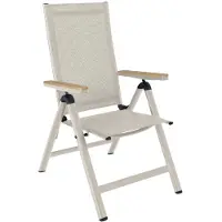 LUX outdoor living Norali dining tuinstoel verstelbaar | textileen + aluminium | beige 1 persoon
